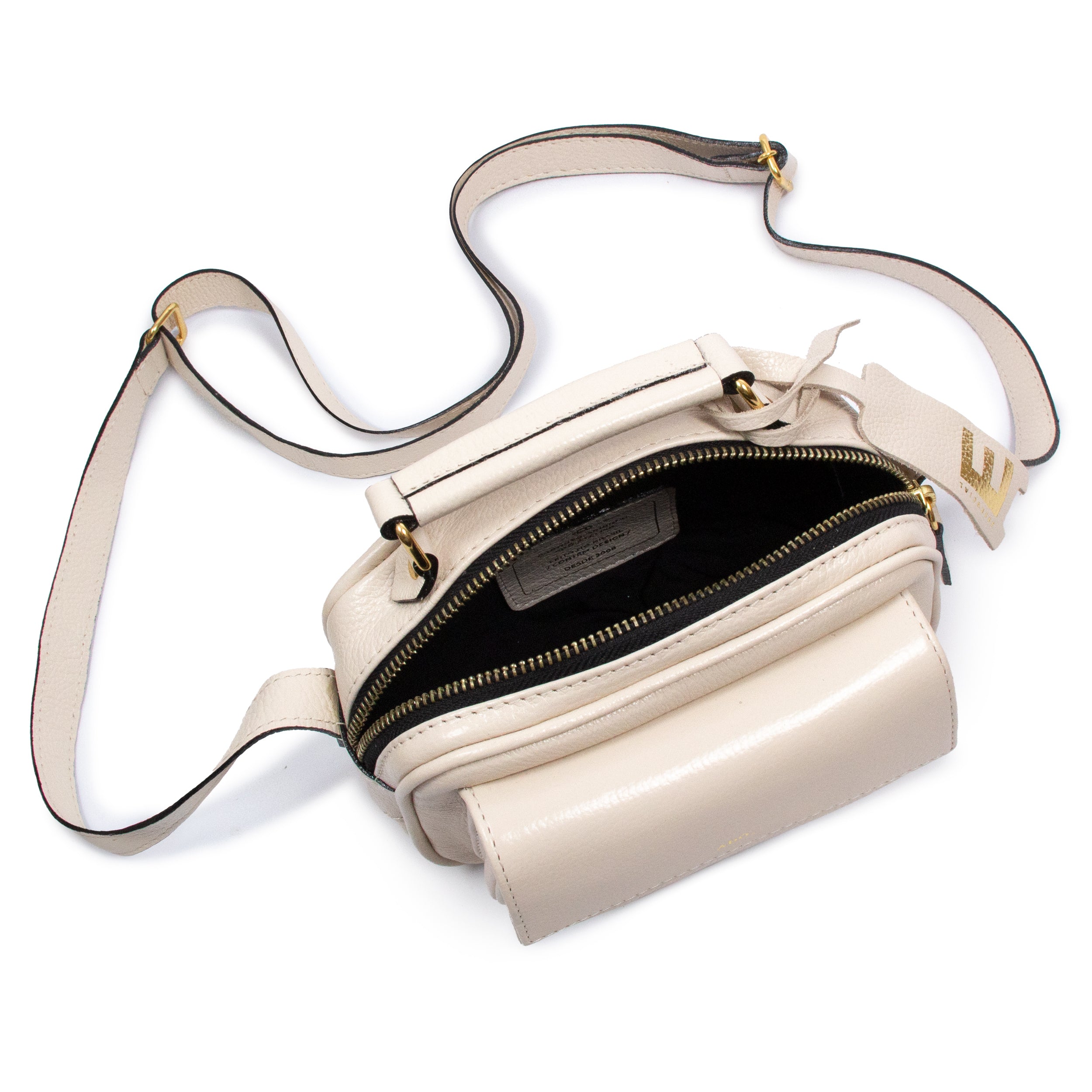 Bolsa Brick E Mini Couro Adô Cor Branco Latte