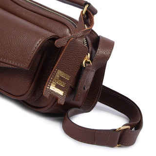 Bolsa Brick E Mini Couro Adô Cor Marrom Cacau