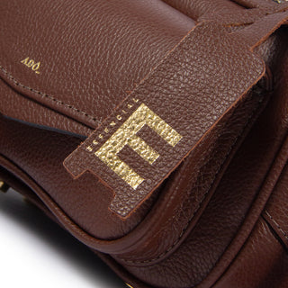 Bolsa Brick E Pequena Couro Adô Cor Marrom Cacau