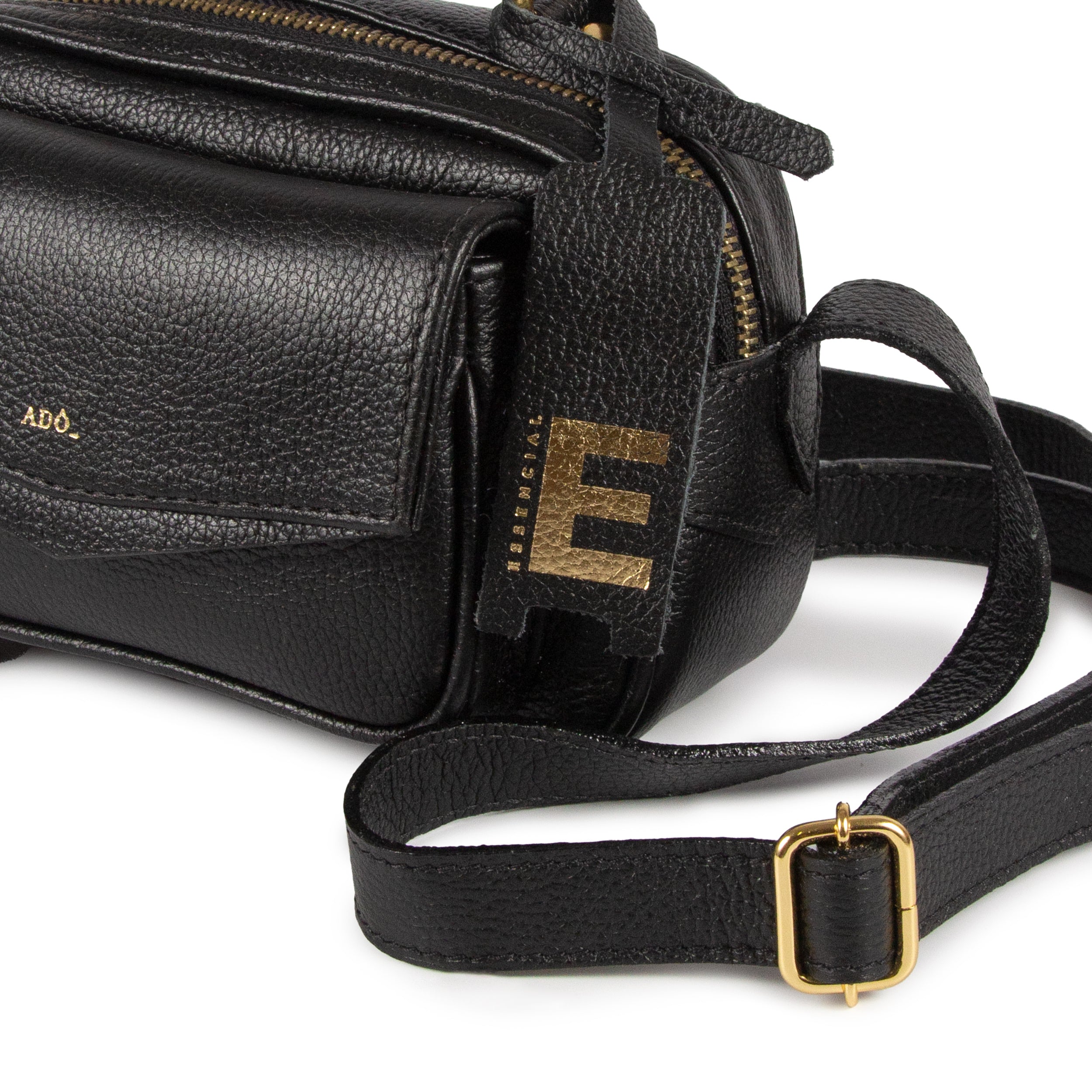 Bolsa Brick E Mini Couro Adô Cor Preto