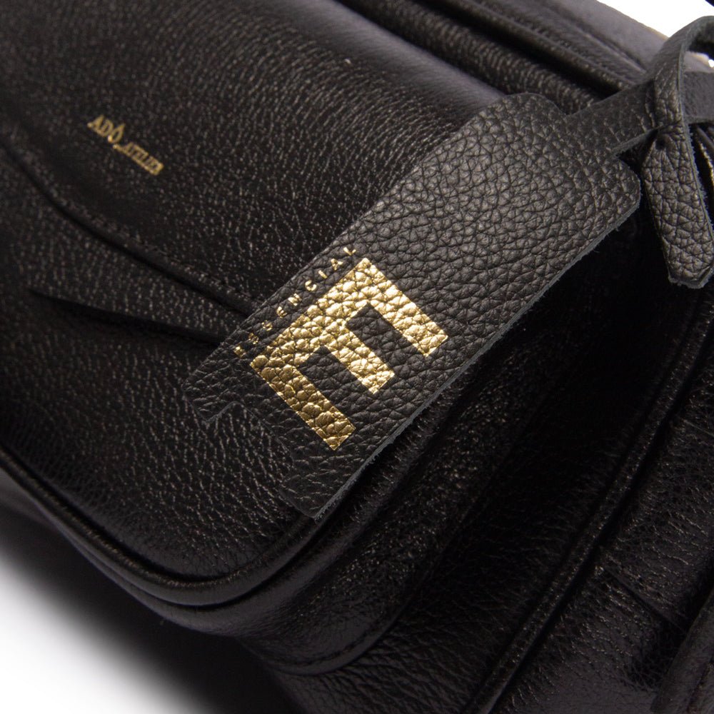 Bolsa Brick E Pequena Couro Adô Cor Preto