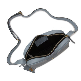 Bolsa Cla e Pequena Couro Adô Cor Azul Glacial