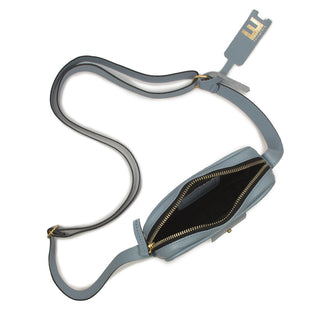 Bolsa Cla Mini e Couro Adô Cor Azul Glacial