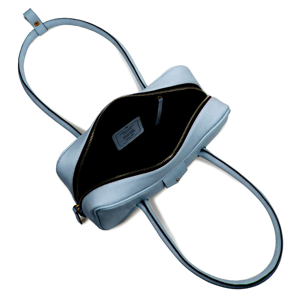 Bolsa Cla Baguete Couro Adô Cor Azul Glacial