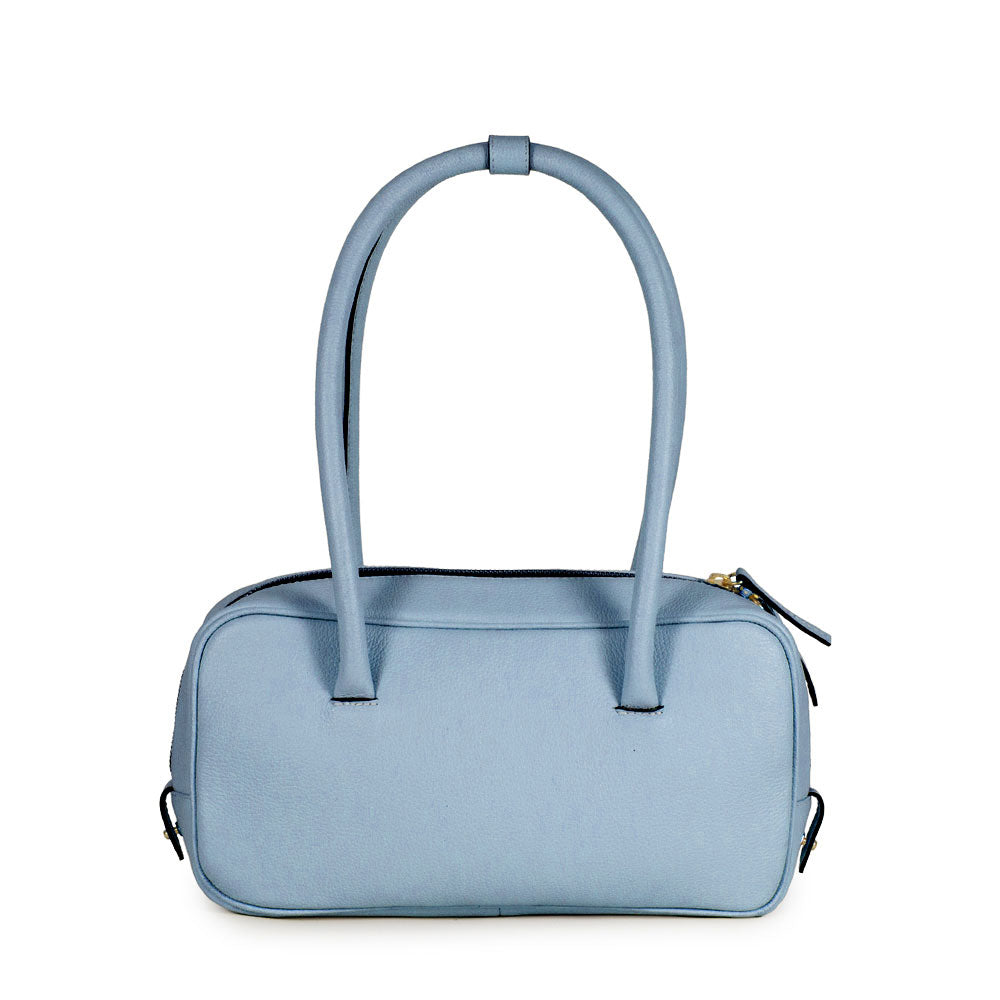 Bolsa Cla Baguete Couro Adô Cor Azul Glacial