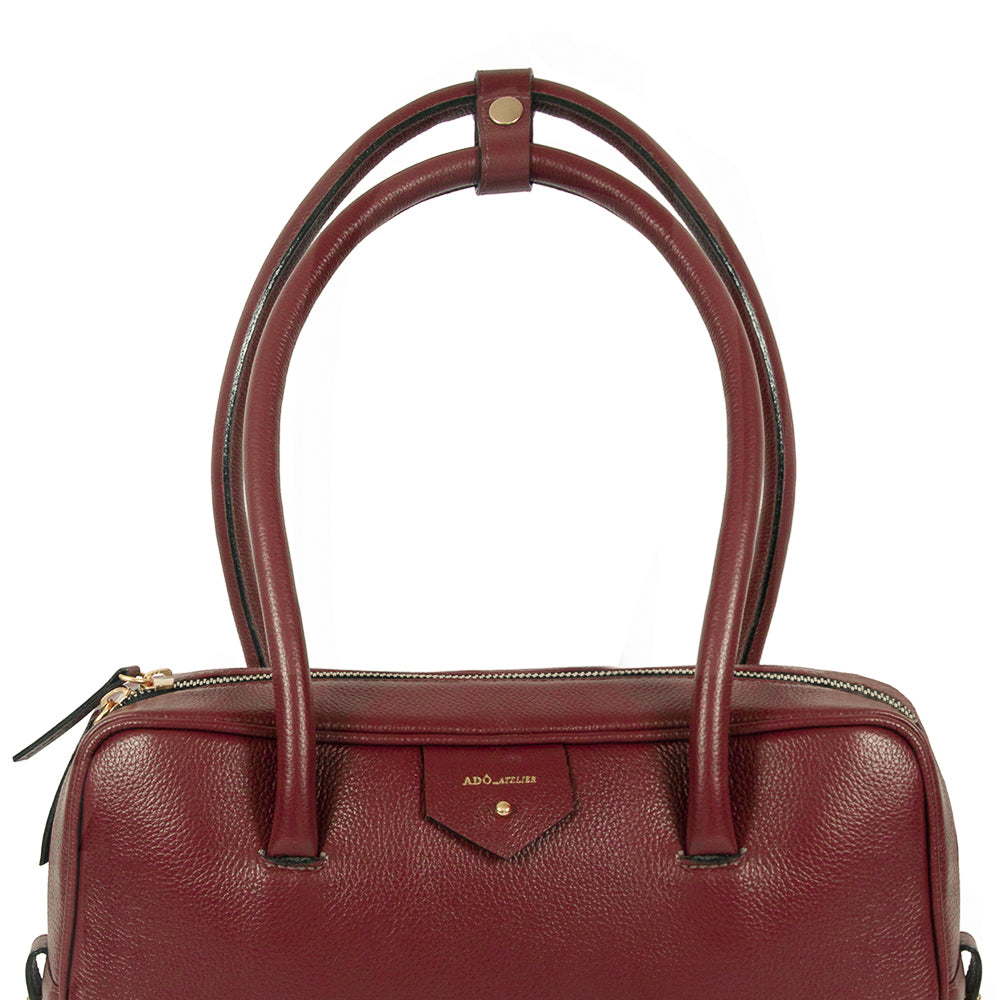 Bolsa Cla Baguete Couro Adô Cor Framboesa