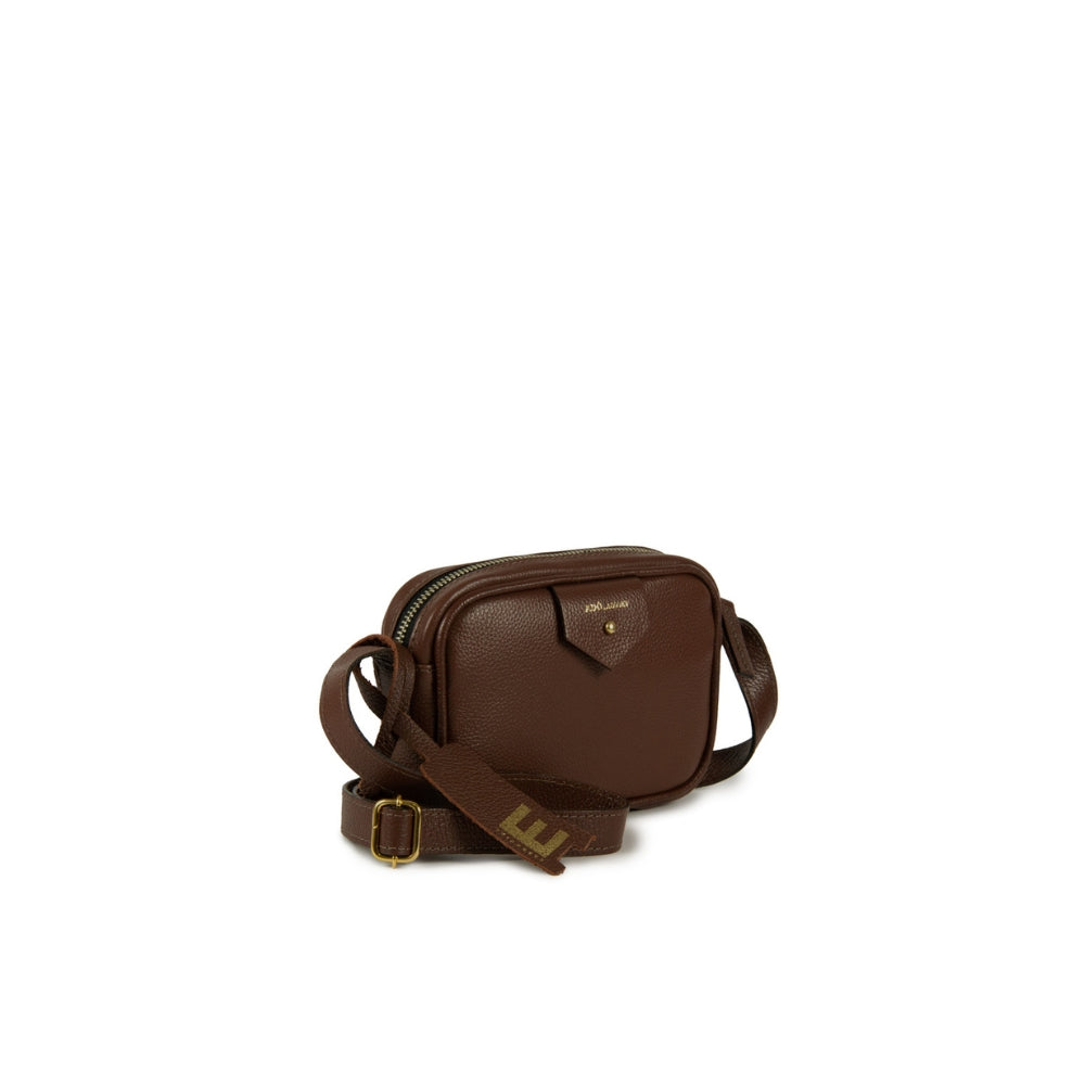 Bolsa Cla Mini e Couro Adô Cor Marrom Cacau