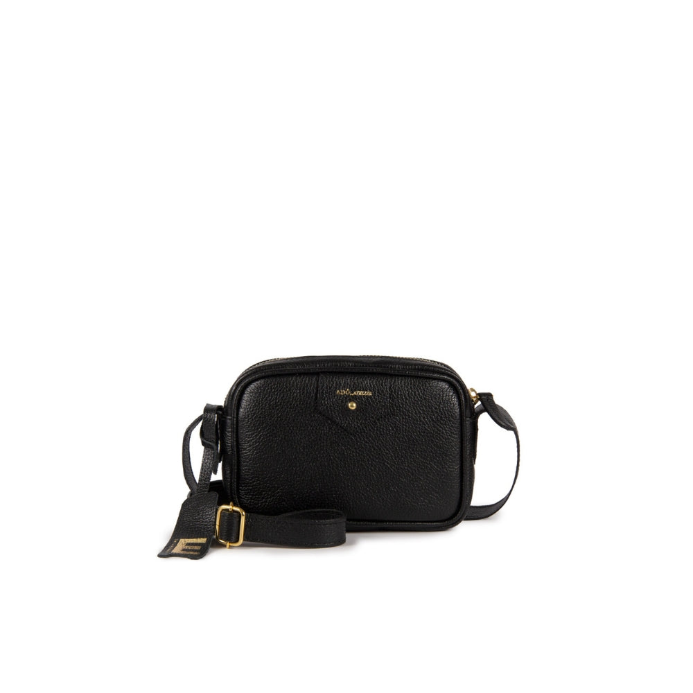 Bolsa Cla Mini e Couro Adô Cor Preto