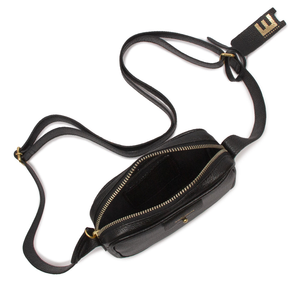 Bolsa Cla Mini e Couro Adô Cor Preto