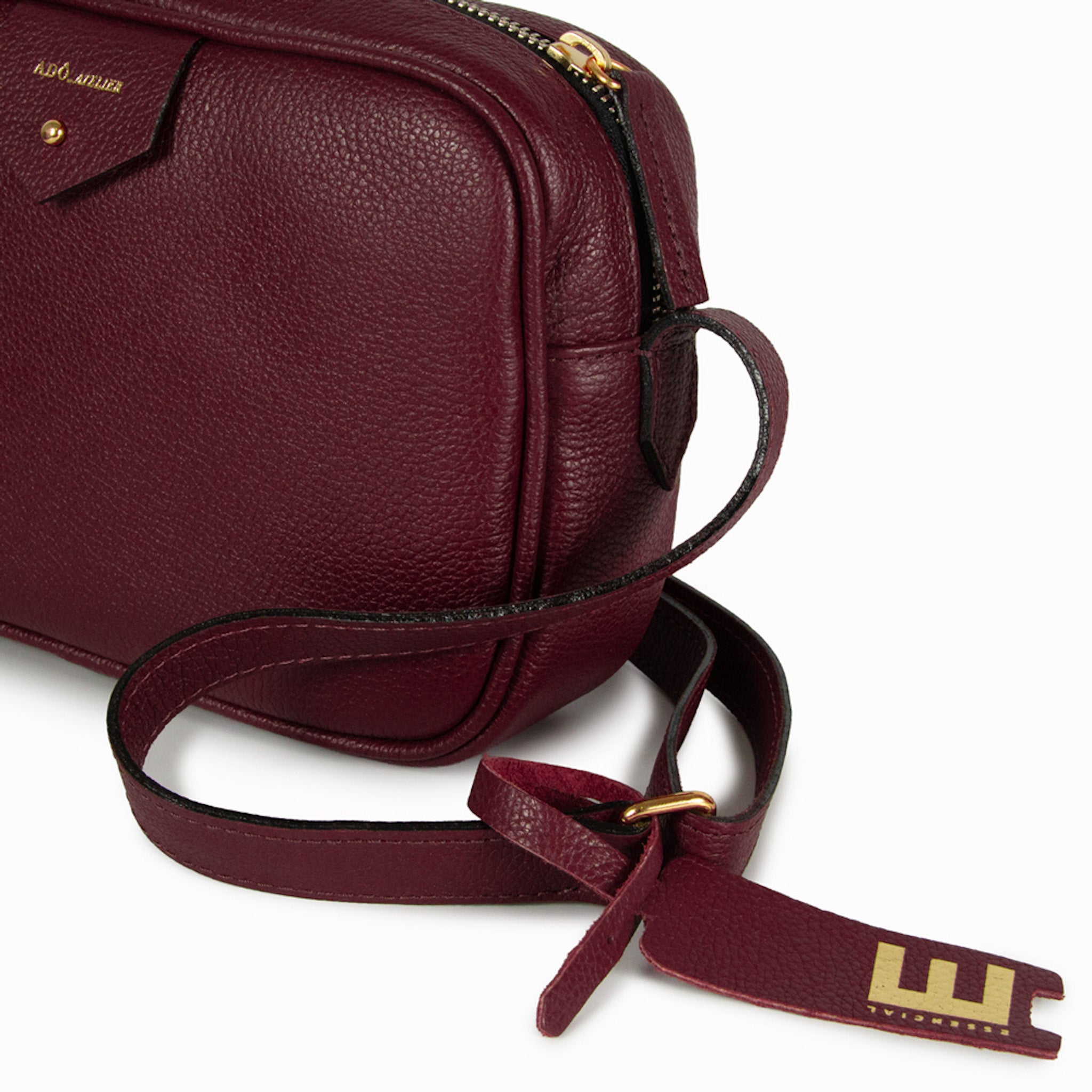 Bolsa Cla e Pequena Couro Adô Cor Framboesa