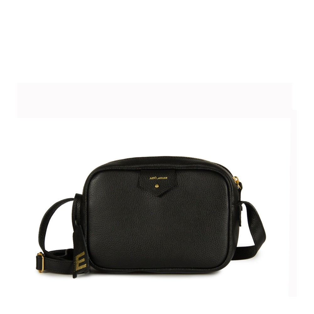 Bolsa Cla e Pequena Couro Adô Cor Preto