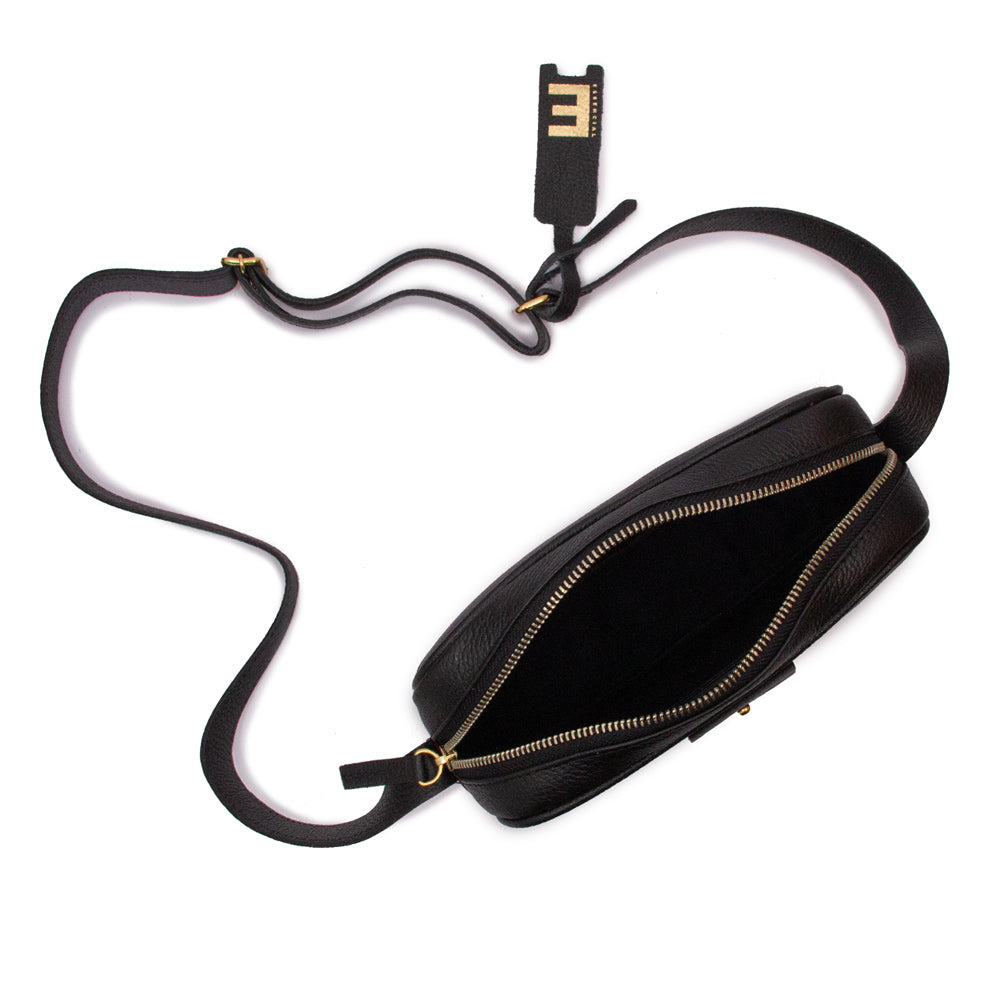 Bolsa Cla e Pequena Couro Adô Cor Preto