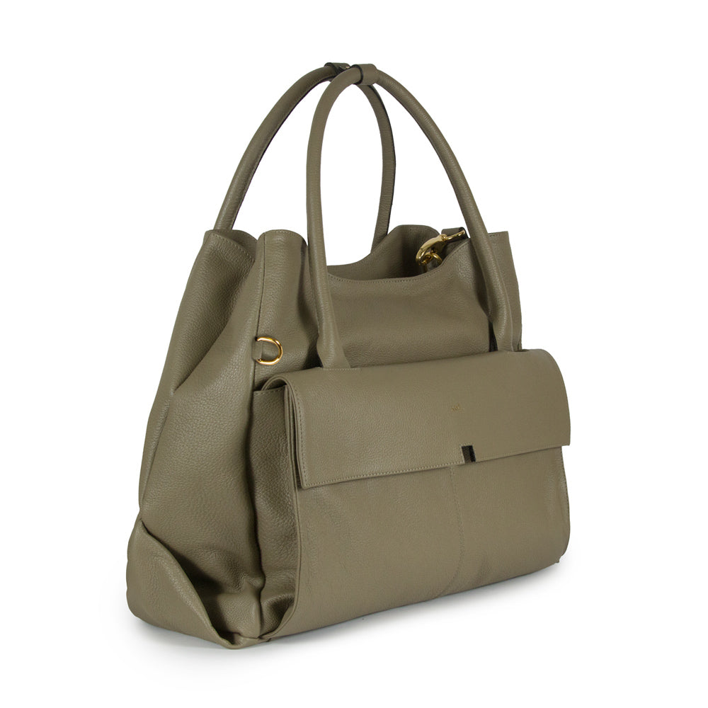 Bolsa Collab Amanda Couro Adô Cor Cinza Fendi