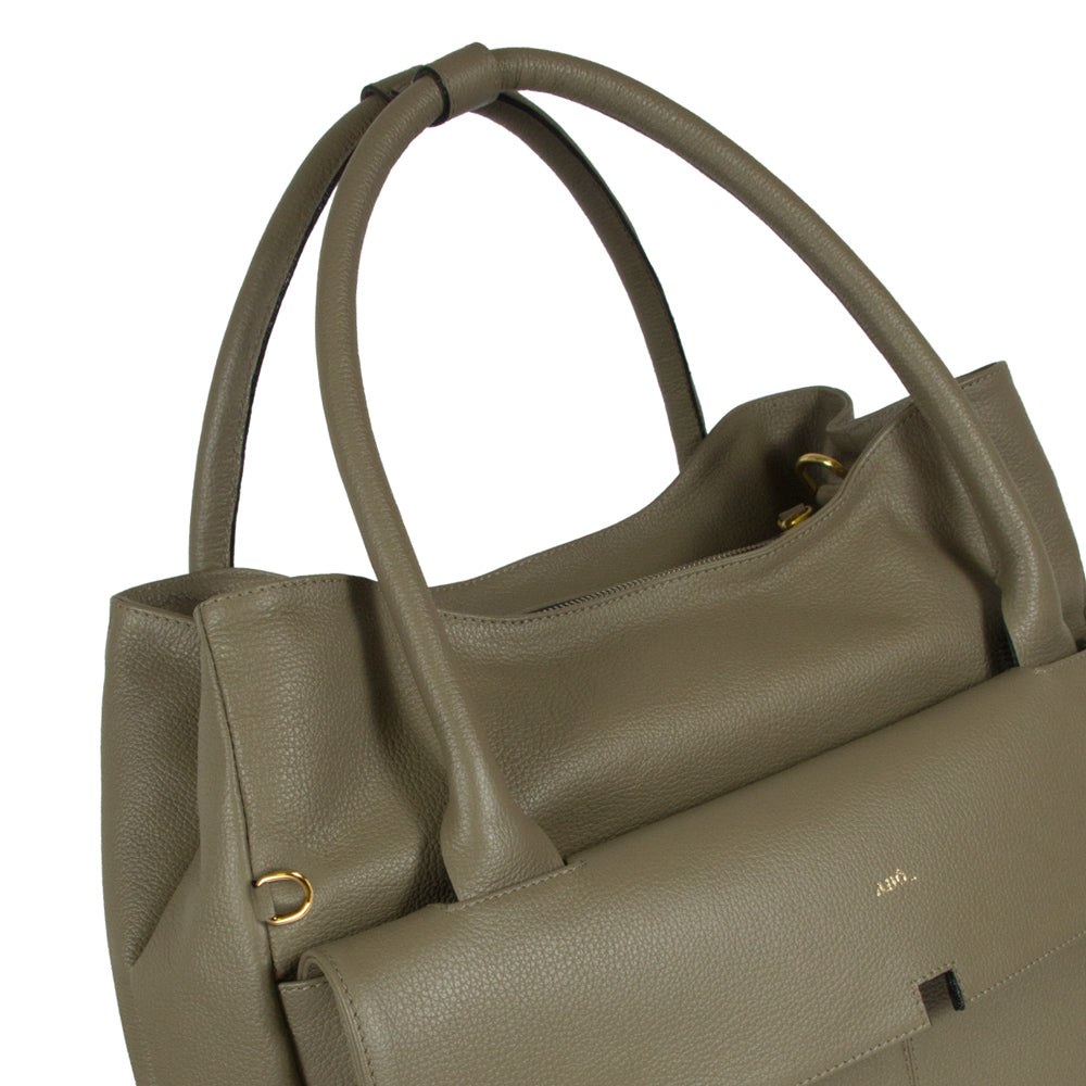 Bolsa Collab Amanda Couro Adô Cor Cinza Fendi