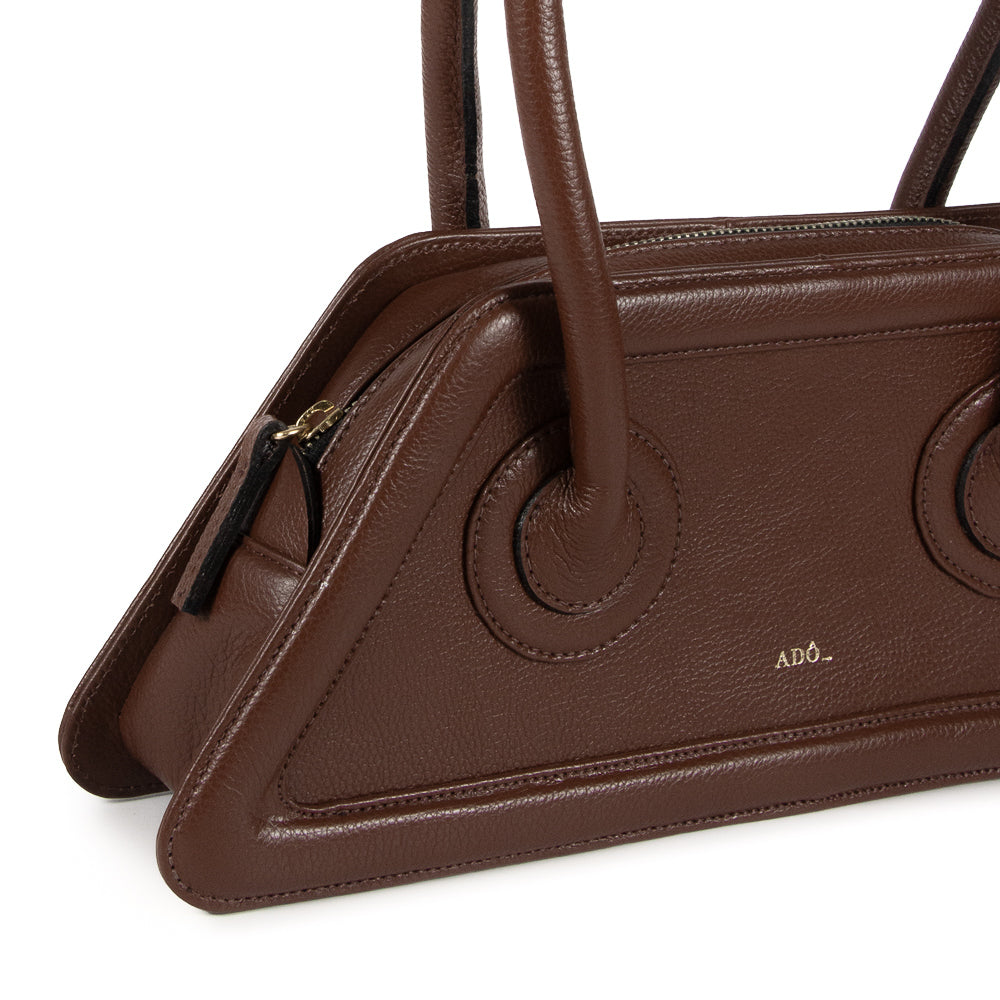 Bolsa Spaghetti Couro Adô Cor Marrom Cacau