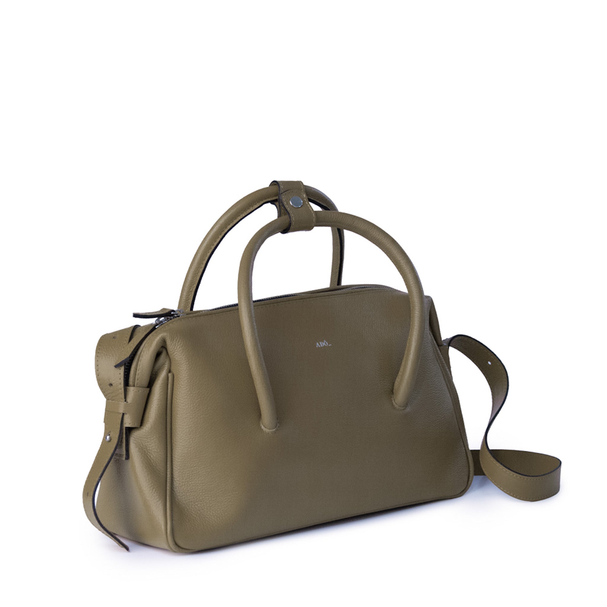 Bolsa Tab Couro Adô Cor Cinza Fendi