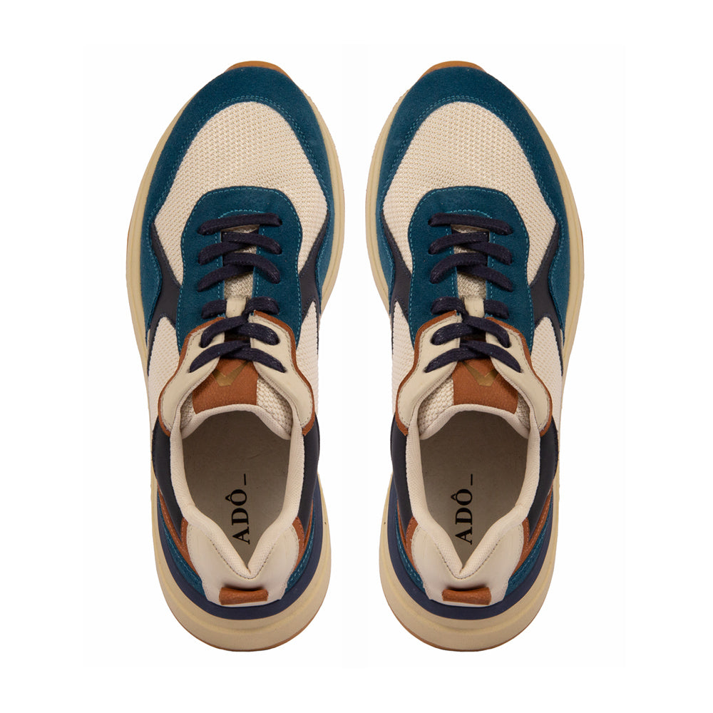 Tênis Zuzu Couro Adô Cor Azul Petroleo