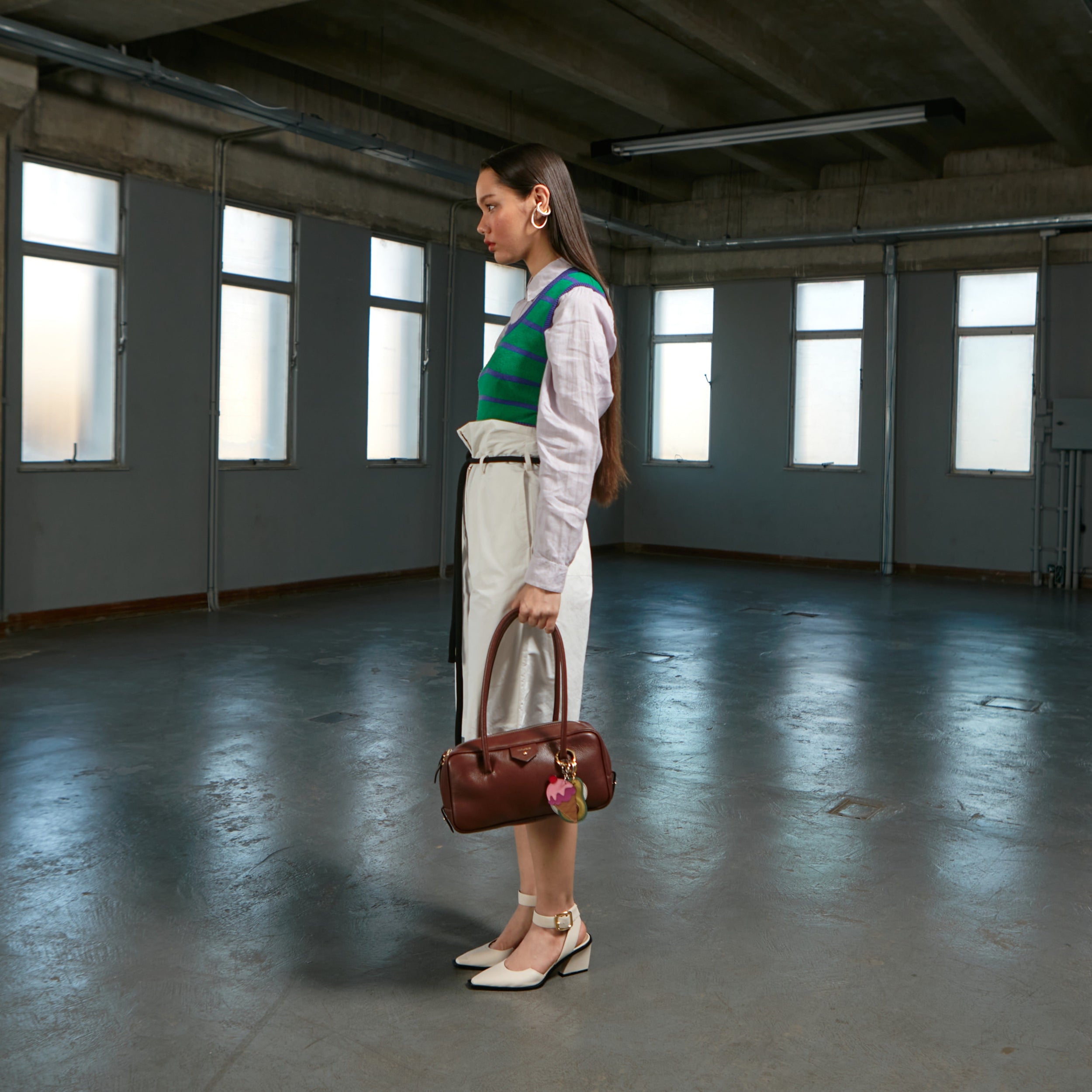 Scarpin Lygia Couro Adô Cor Branco Latte