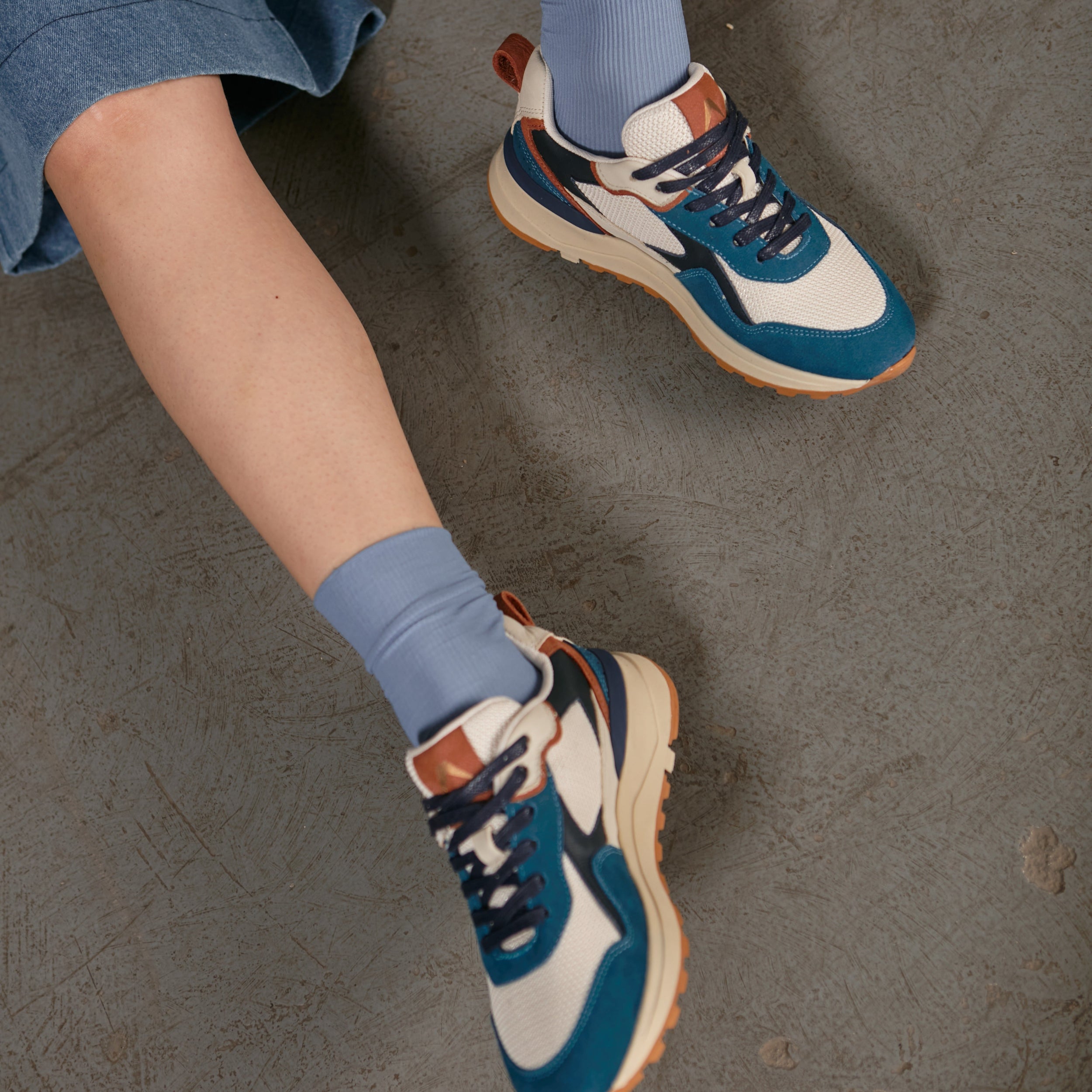 Tênis Zuzu Couro Adô Cor Azul Petroleo