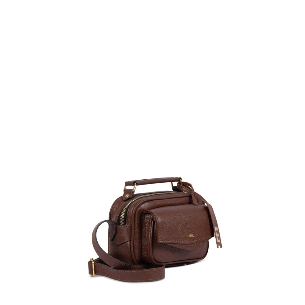 Bolsa Brick E Mini Couro Adô Cor Marrom Cacau