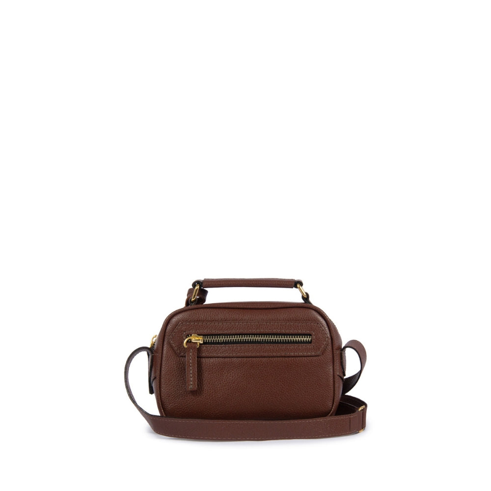 Bolsa Brick E Mini Couro Adô Cor Marrom Cacau