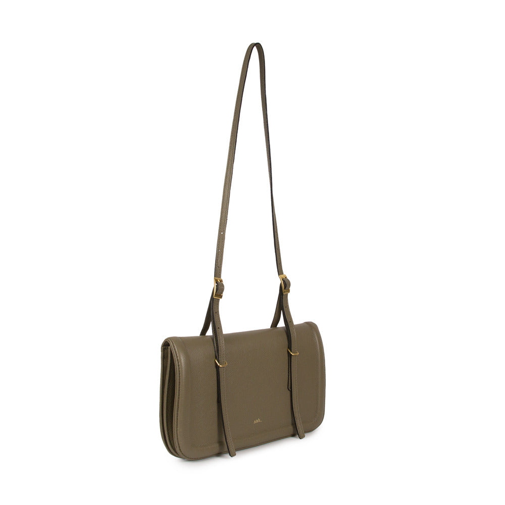 Bolsa Envelope Couro Adô Cor Cinza Fendi