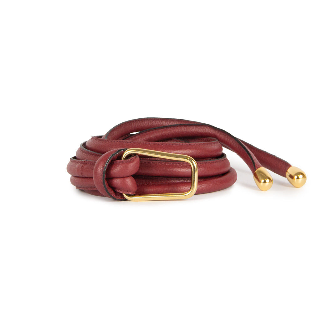 Cinto Nina Couro Adô Cor Framboesa