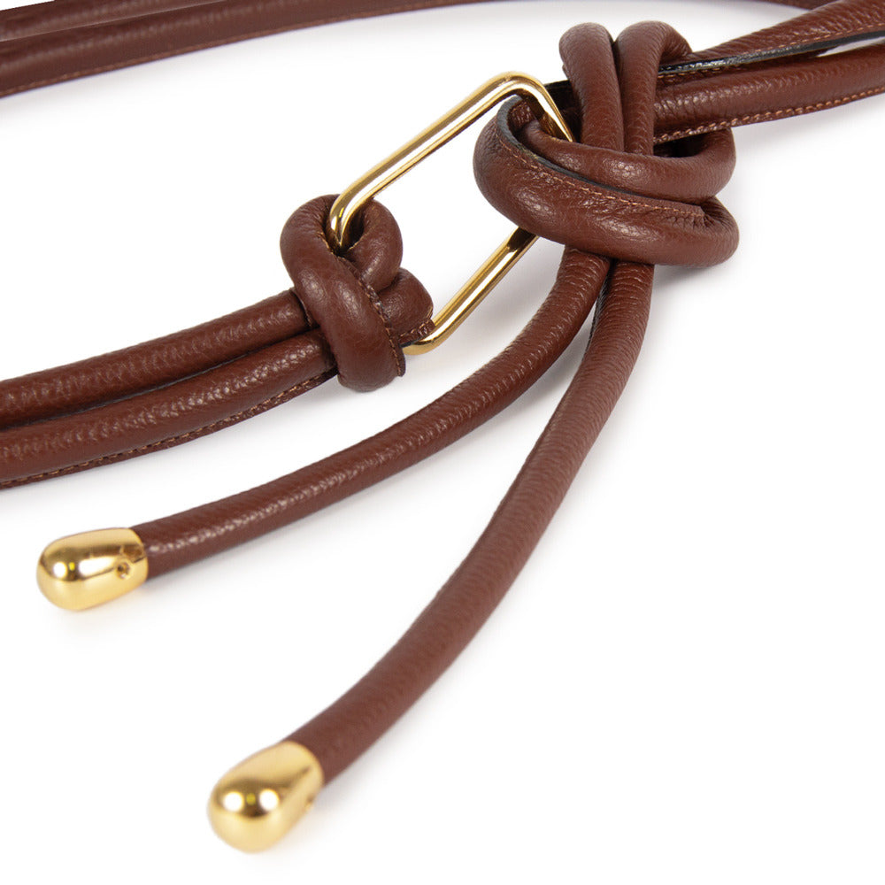 Cinto Nina Couro Adô Marrom Cacau