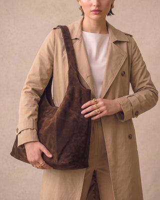 Bolsa Sac Camurça Adô Cor Marrom Café - ADÔ