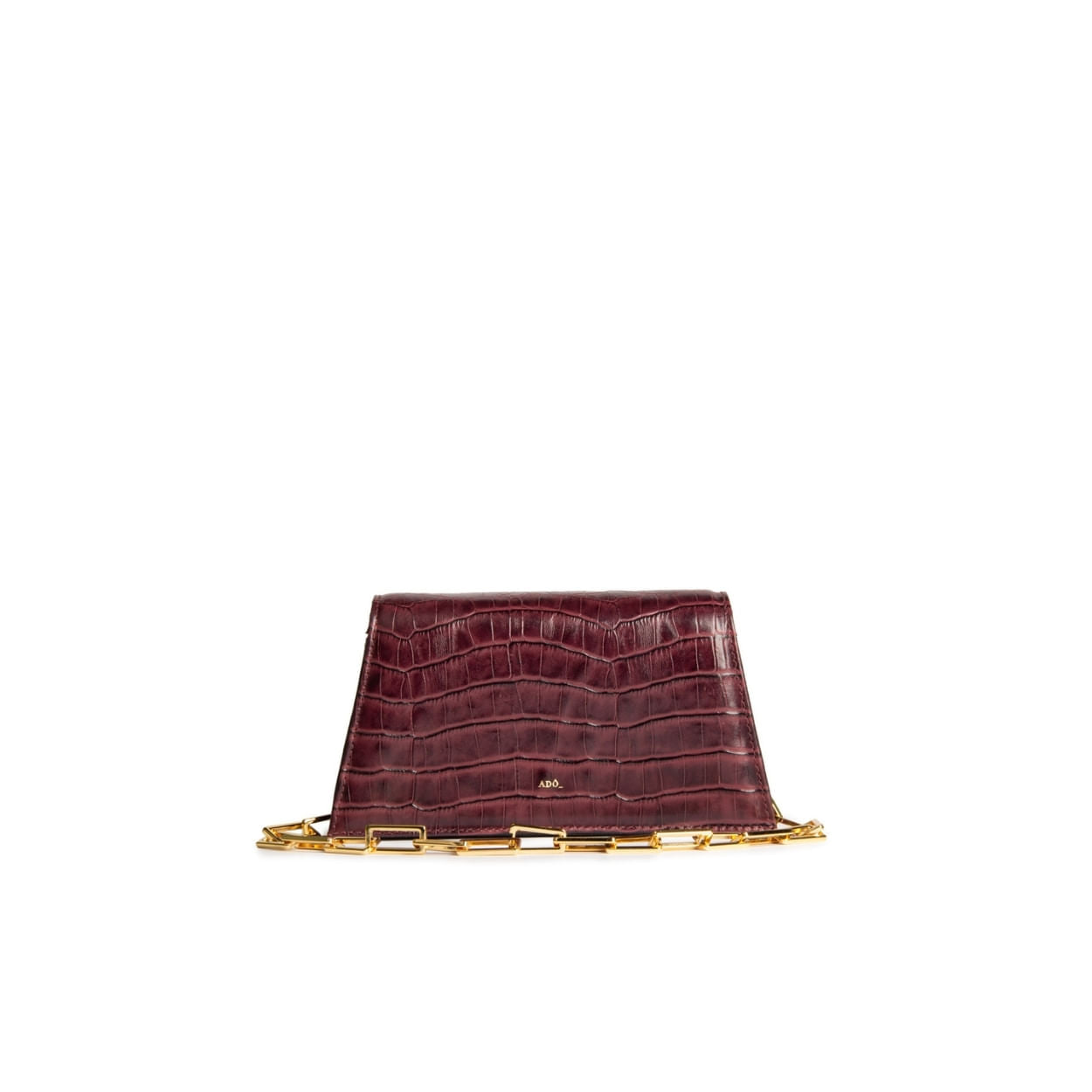 Clutch ara Croco Couro Adô Cor Croco Framboesa