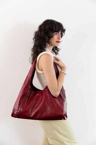 Bolsa Coton Couro Adô Cor Framboesa