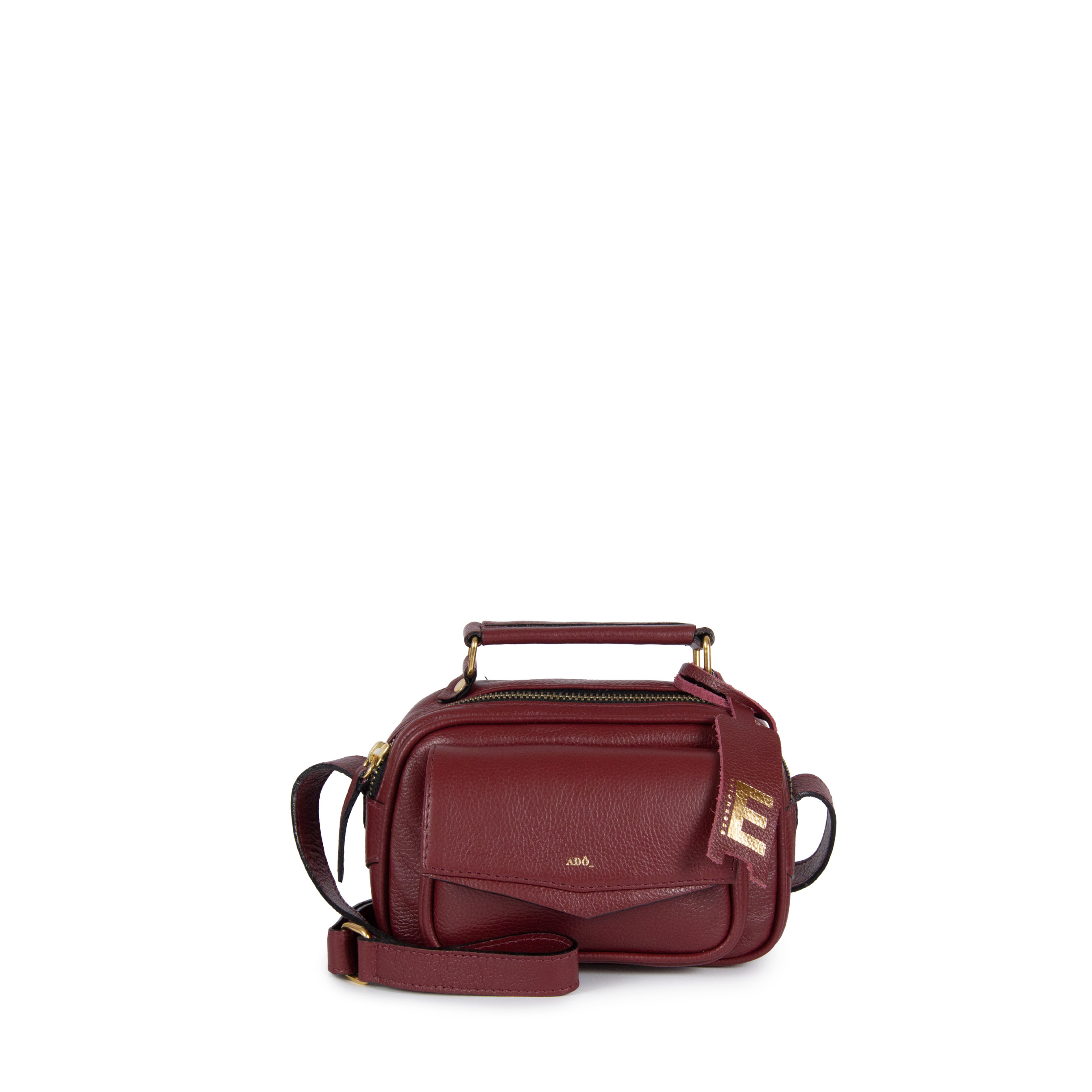 BOLSA BRICK E MINI COURO ADÔ COR FRAMBOESA