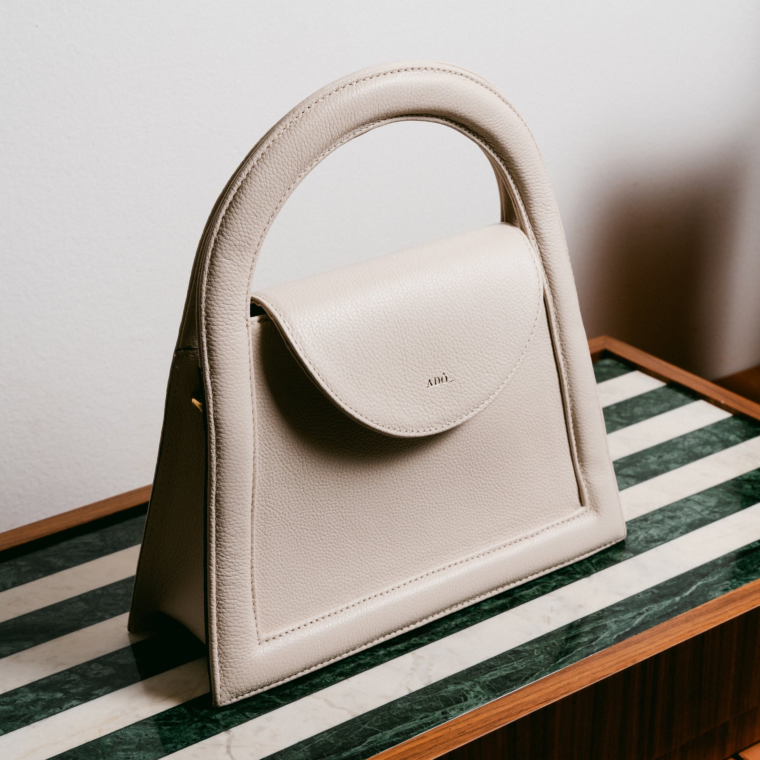 Bolsa Bambini Couro Adô Cor Branco Latte