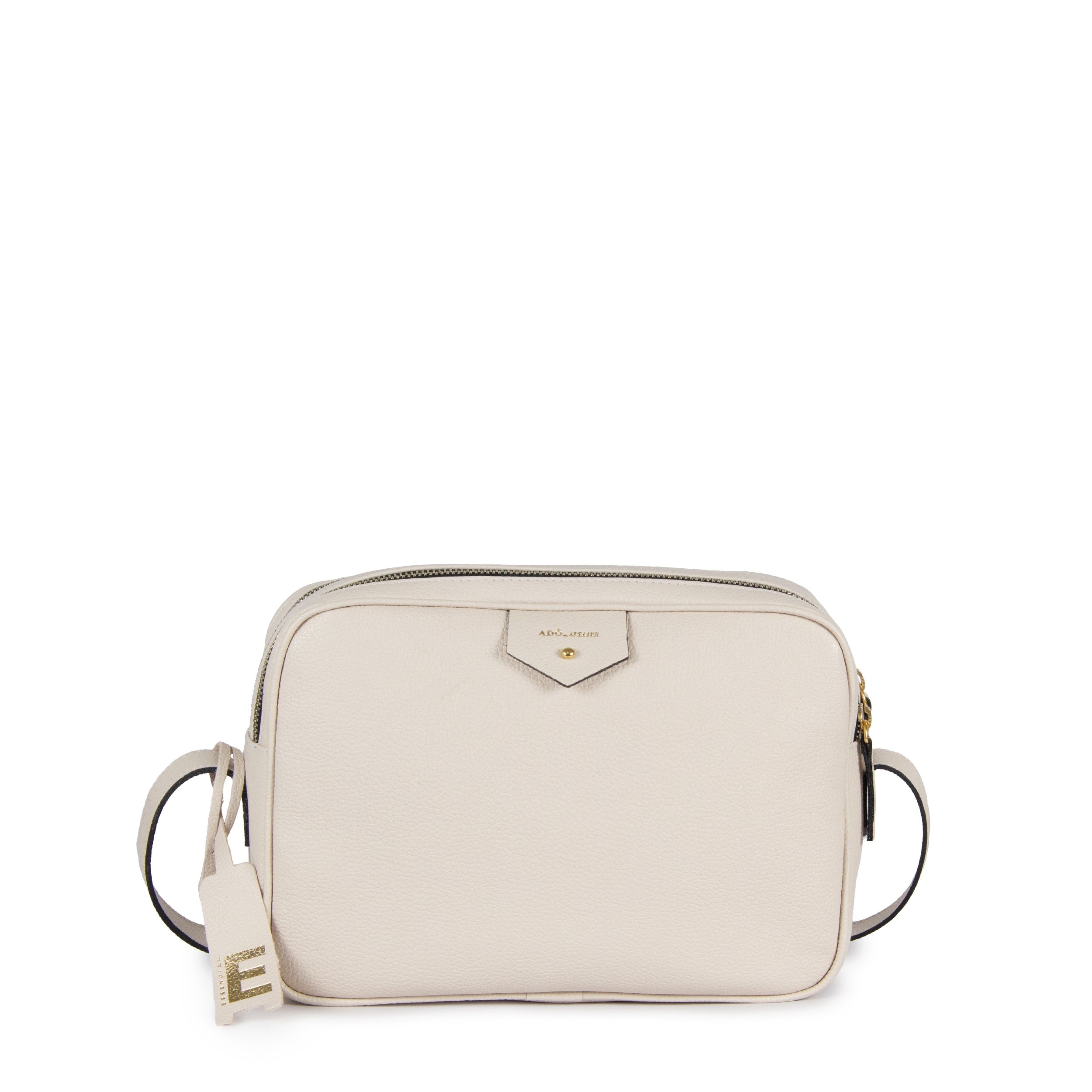 BOLSA CLA E MEDIA COURO ADÔ COR BRANCO LATTE