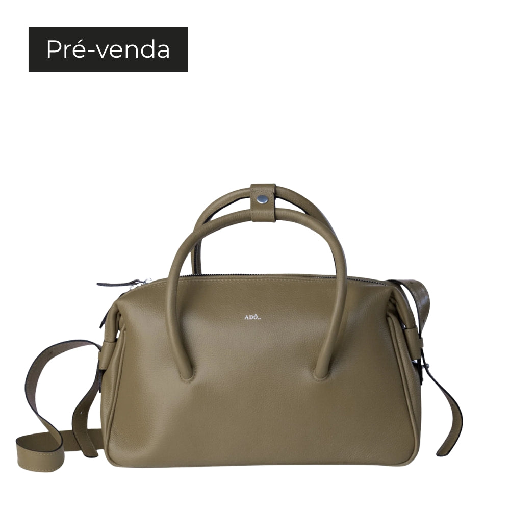 BOLSA TAB COURO ADÔ COR CINZA FENDI