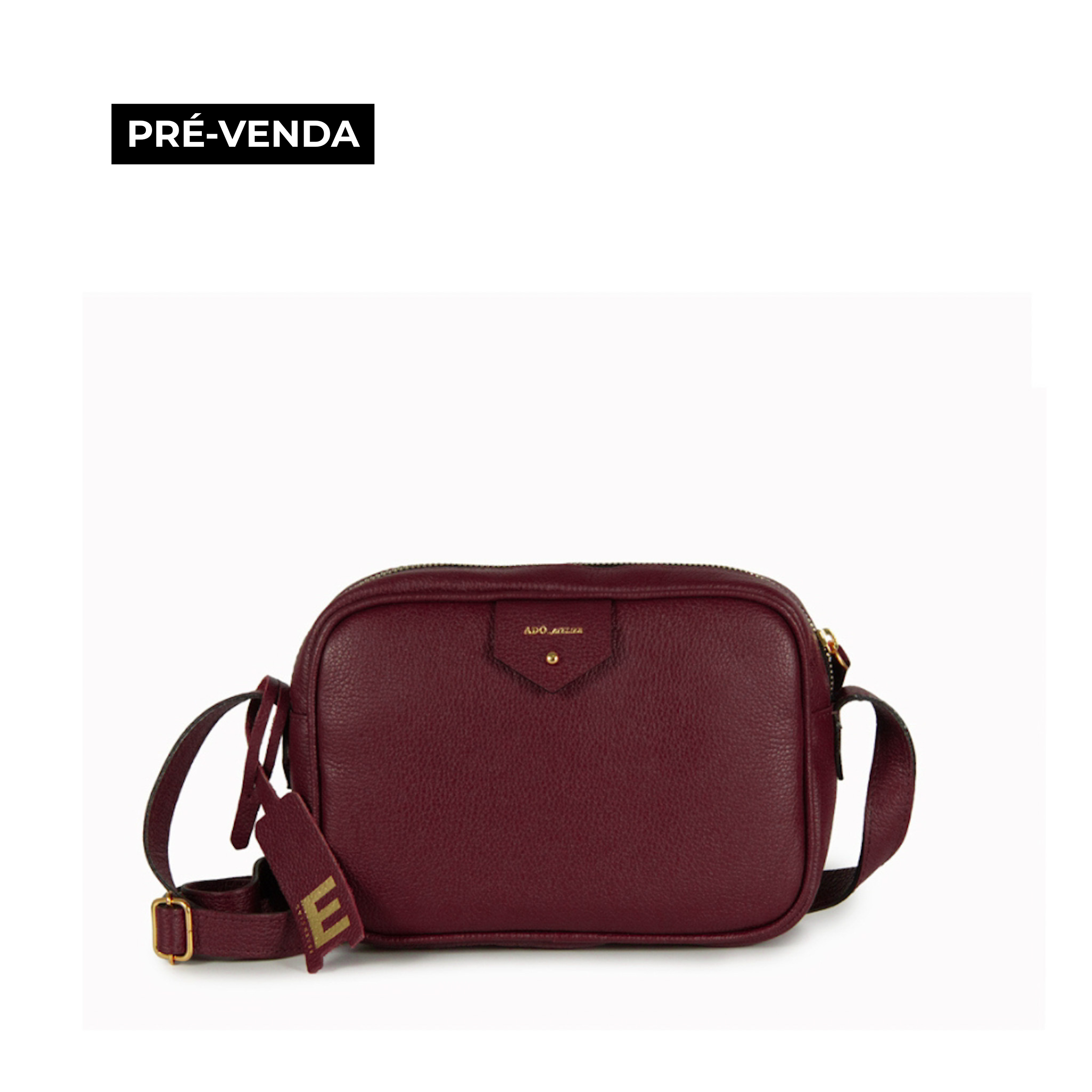 BOLSA CLA E PEQUENA COURO ADÔ COR FRAMBOESA