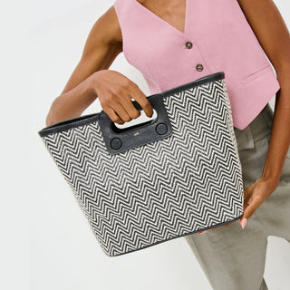 MAXI CLUTCH RAFIA ADÔ CHEVRON