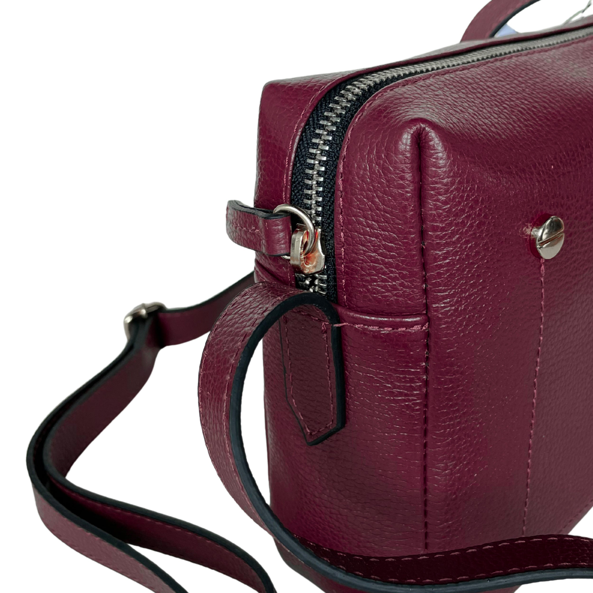 Bolsa Block E Couro Adô Cor Framboesa