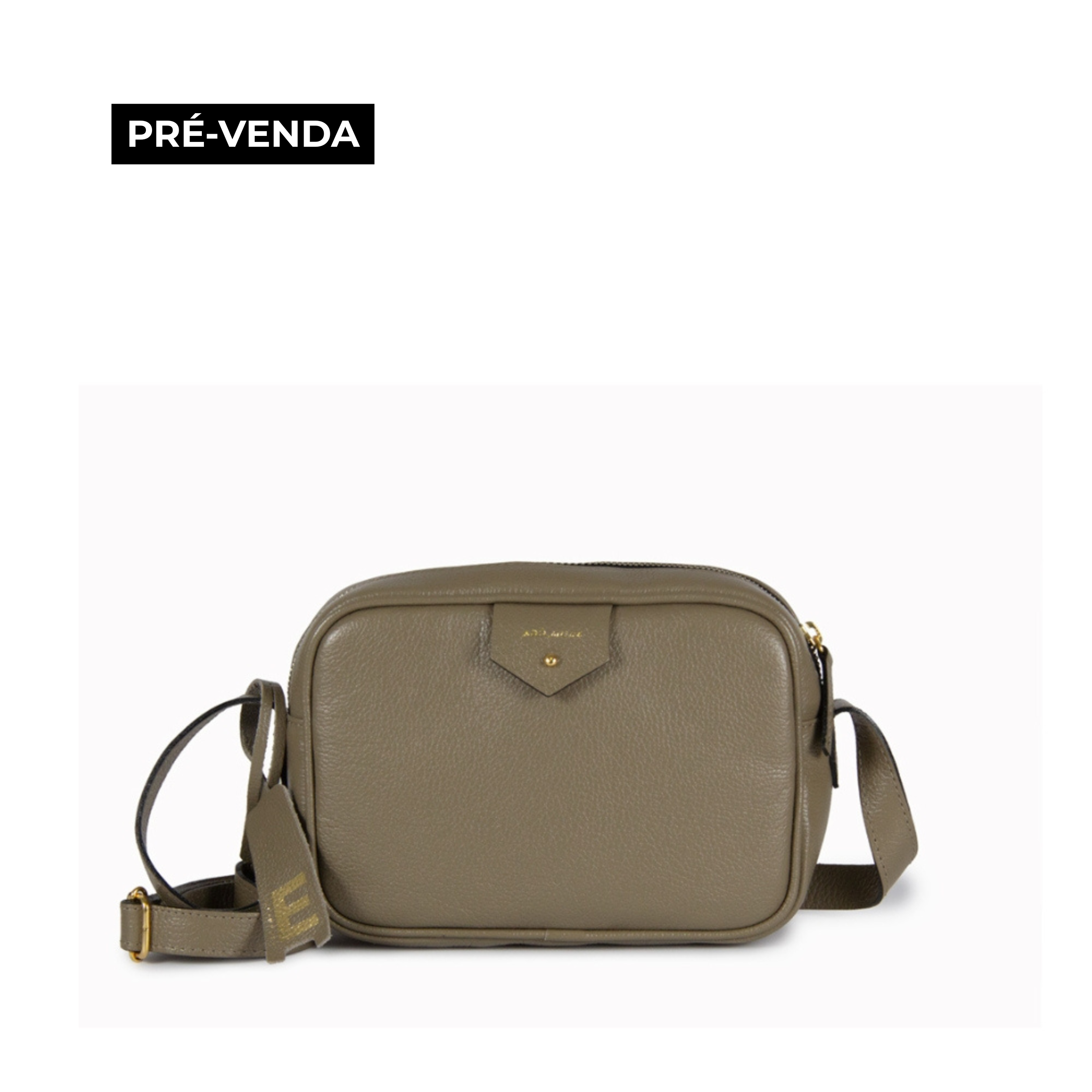 BOLSA CLA E PEQUENA COURO ADÔ COR CINZA FENDI
