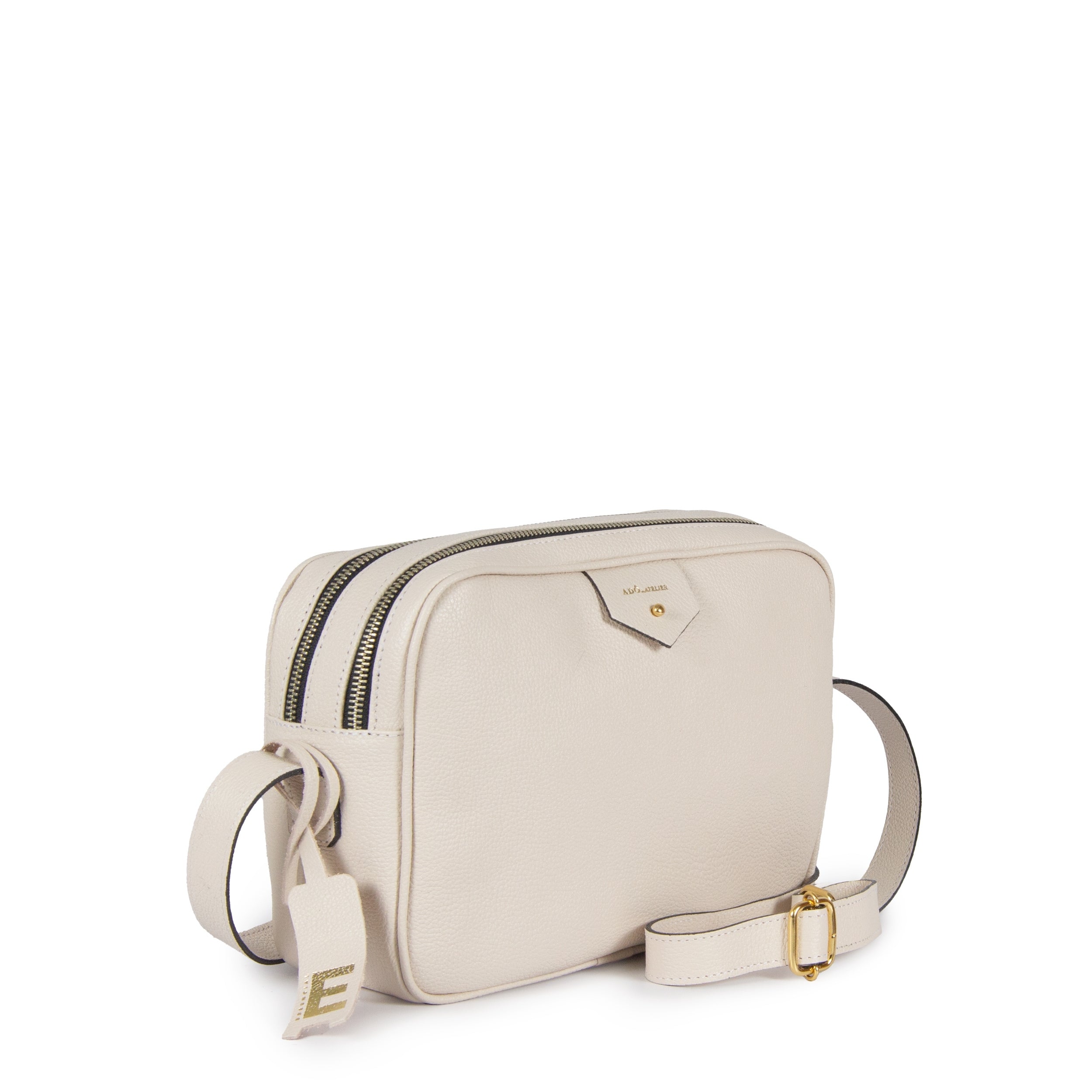 BOLSA CLA E MEDIA COURO ADÔ COR BRANCO LATTE