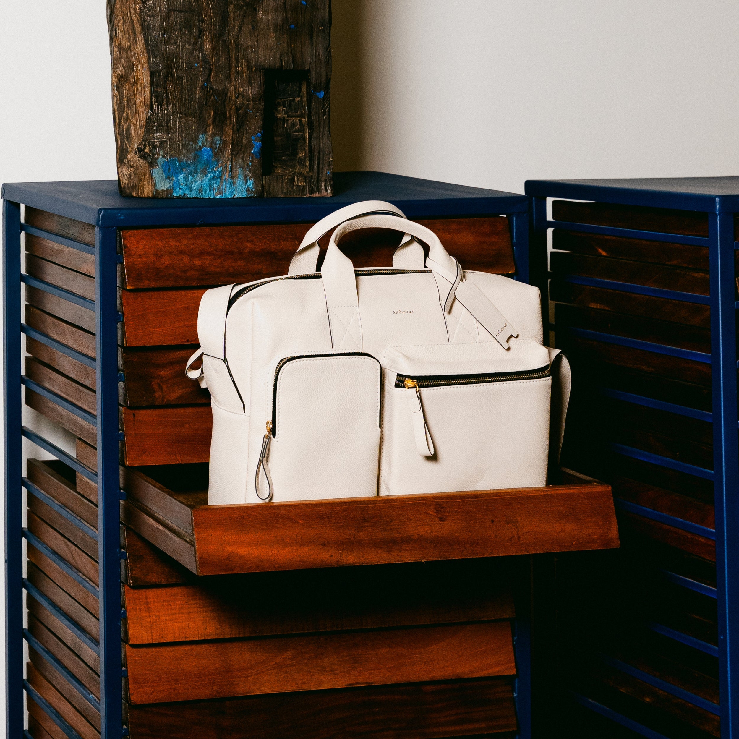 Bolsa Mka Media Couro Adô Cor Branco Latte