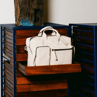 Bolsa Mka Media Couro Adô Cor Branco Latte