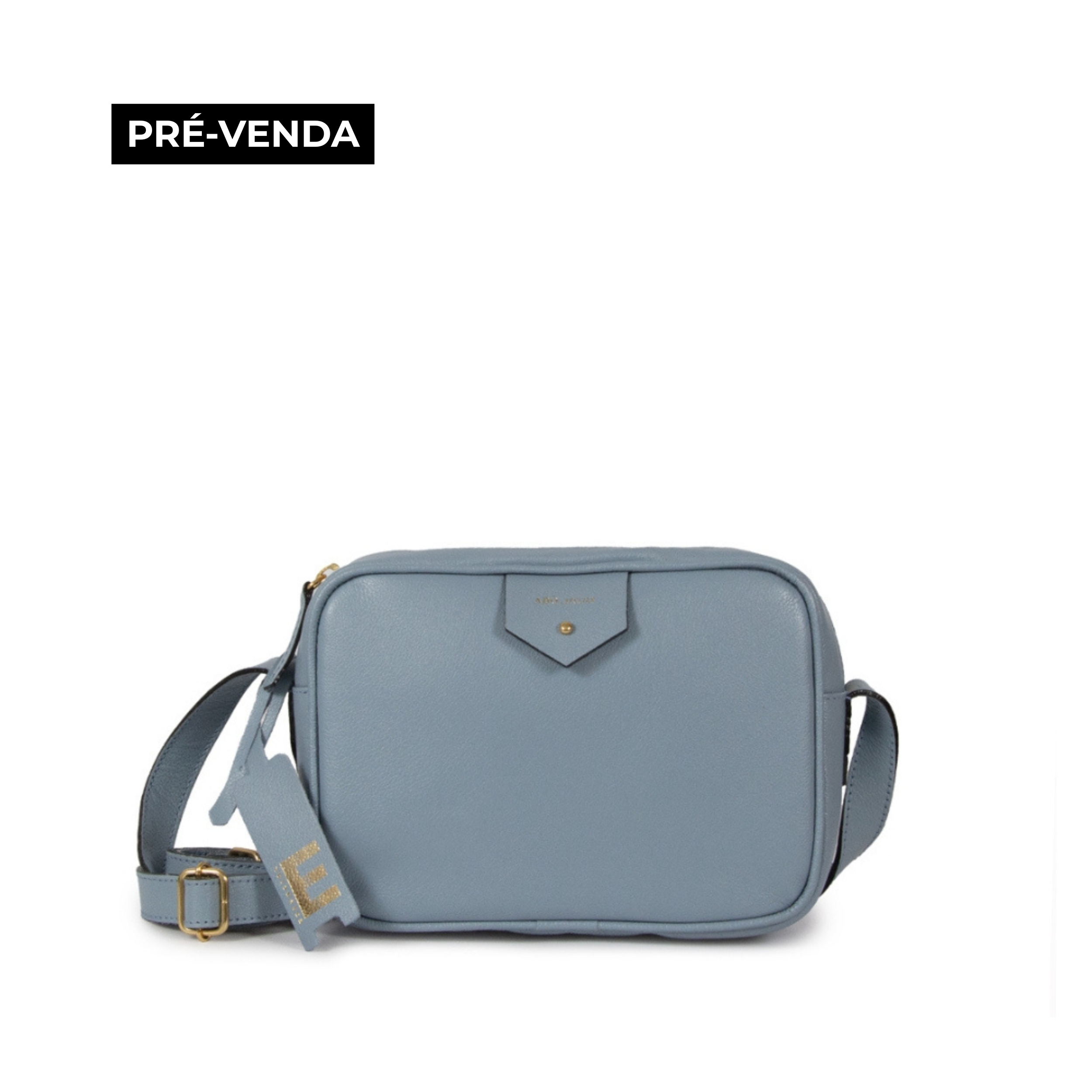 BOLSA CLA E - PEQUENA COURO ADÔ COR AZUL GLACIAL
