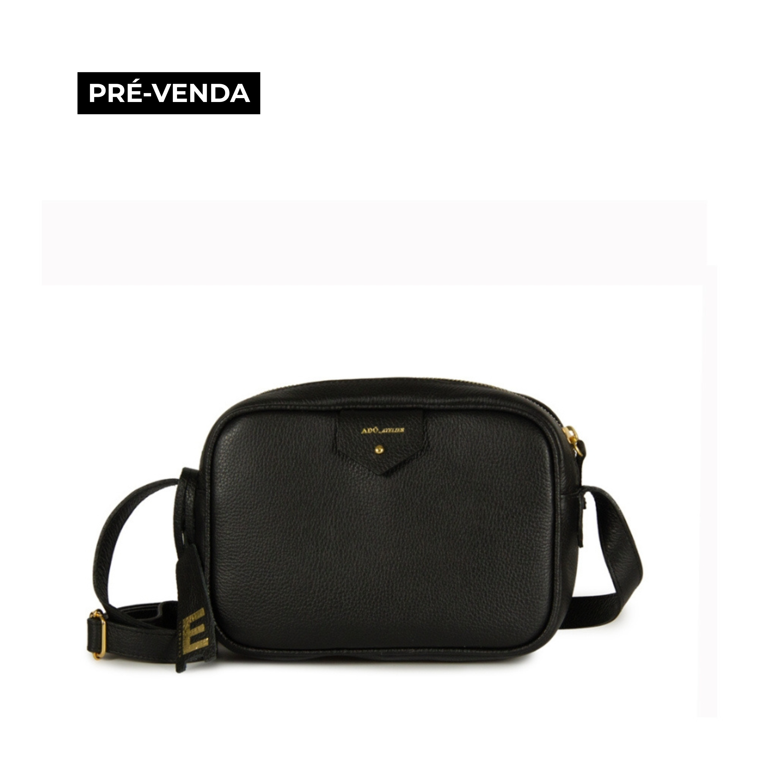BOLSA CLA E PEQUENA COURO ADÔ COR PRETO