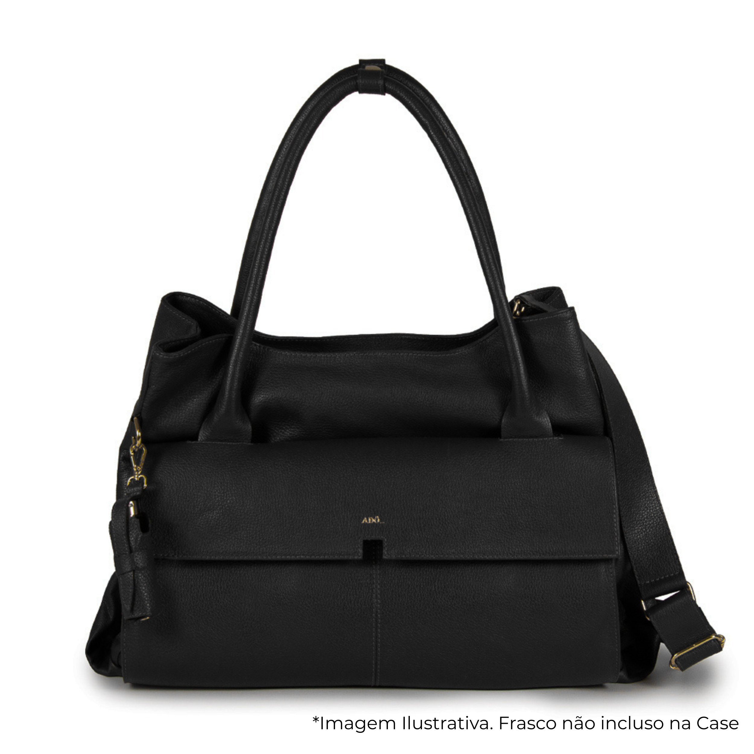 BOLSA COLLAB AMANDA COURO ADÔ COR PRETO