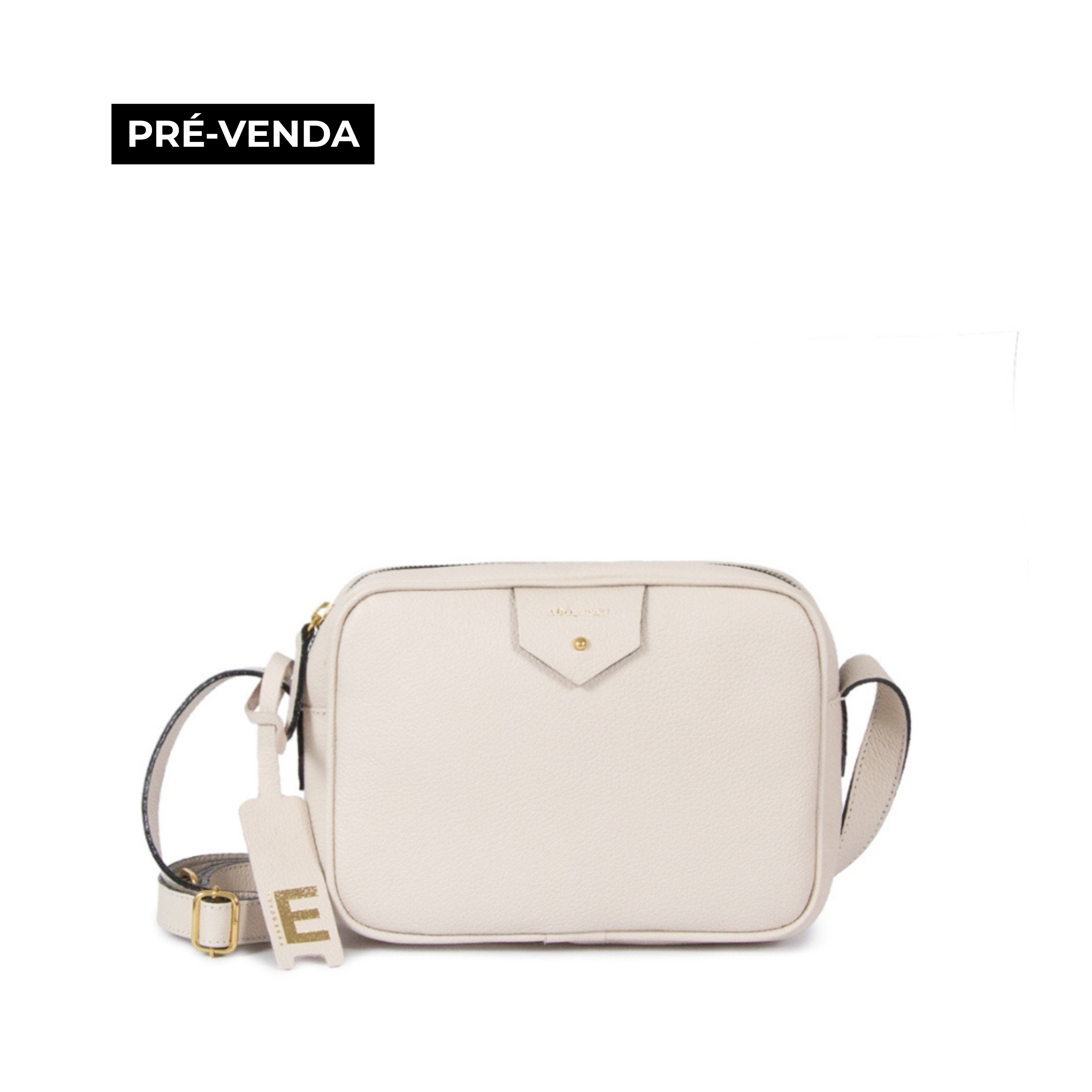 BOLSA CLA E - PEQUENA COURO ADÔ COR BRANCO LATTE