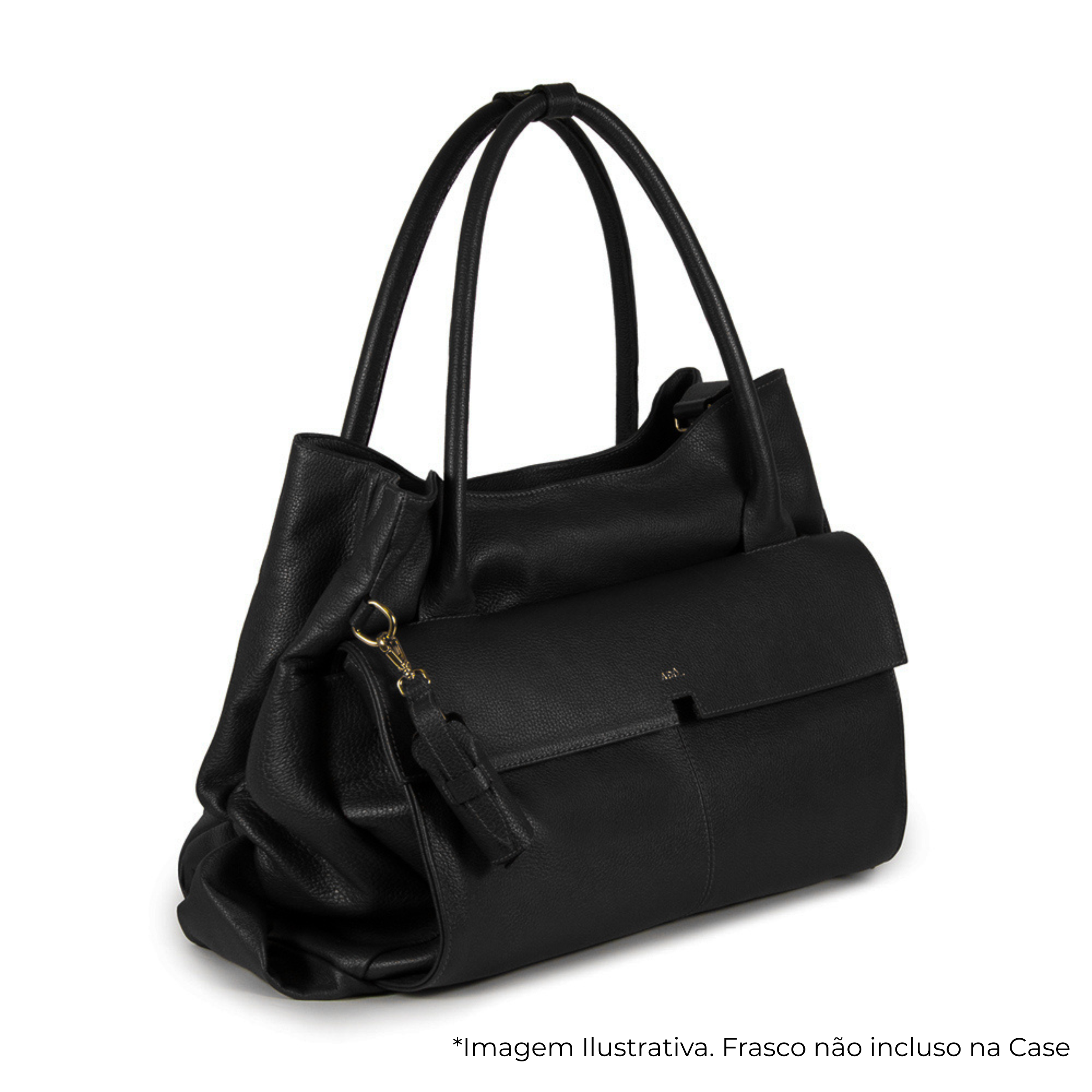 BOLSA COLLAB AMANDA COURO ADÔ COR PRETO