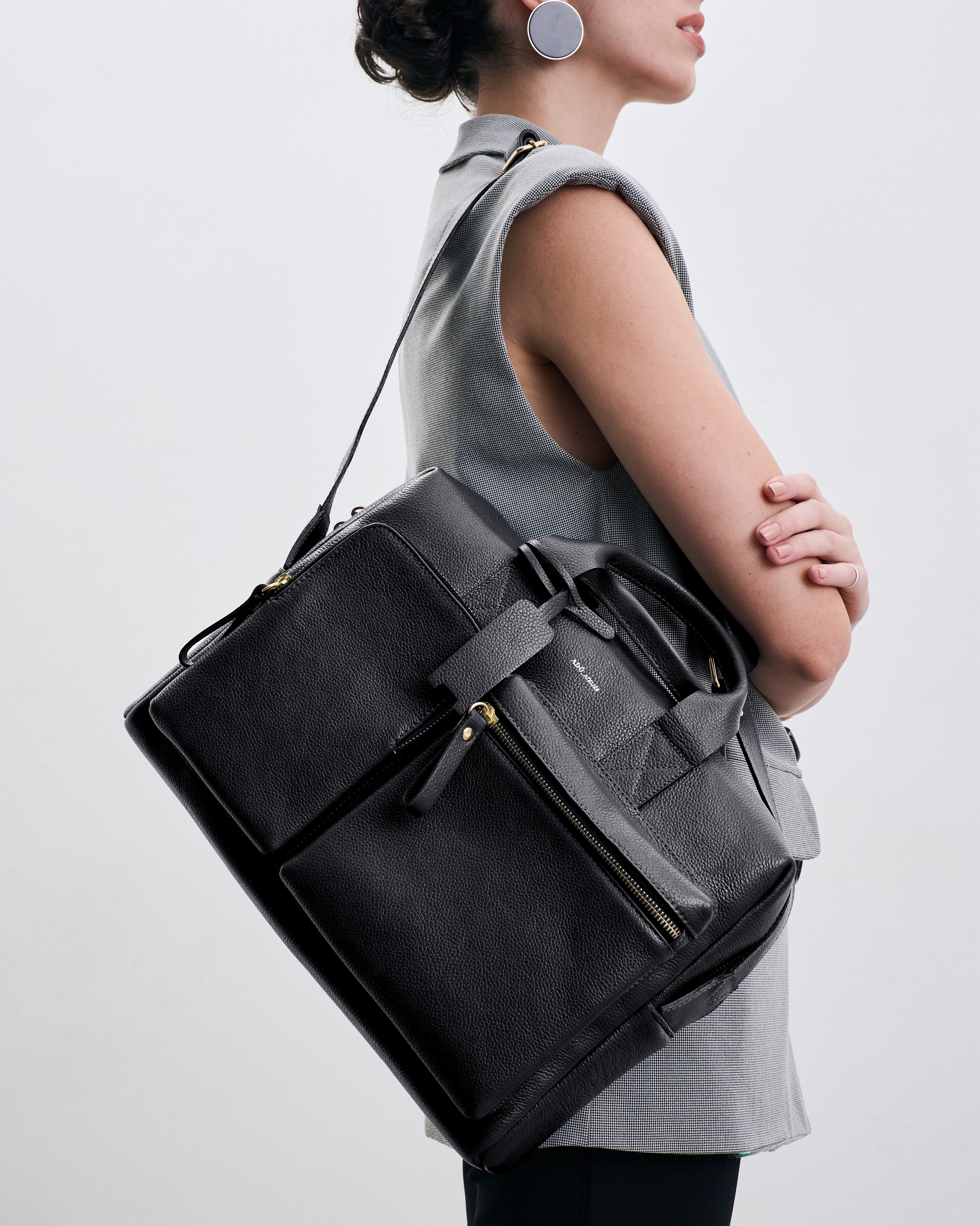 Bolsa Mka Media Couro Adô Cor Preto