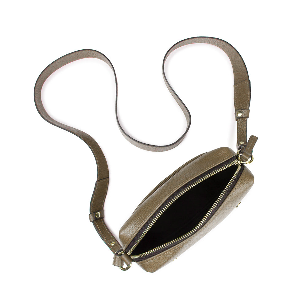 Bolsa Block Mini Couro Adô Cor Cinza Fendi