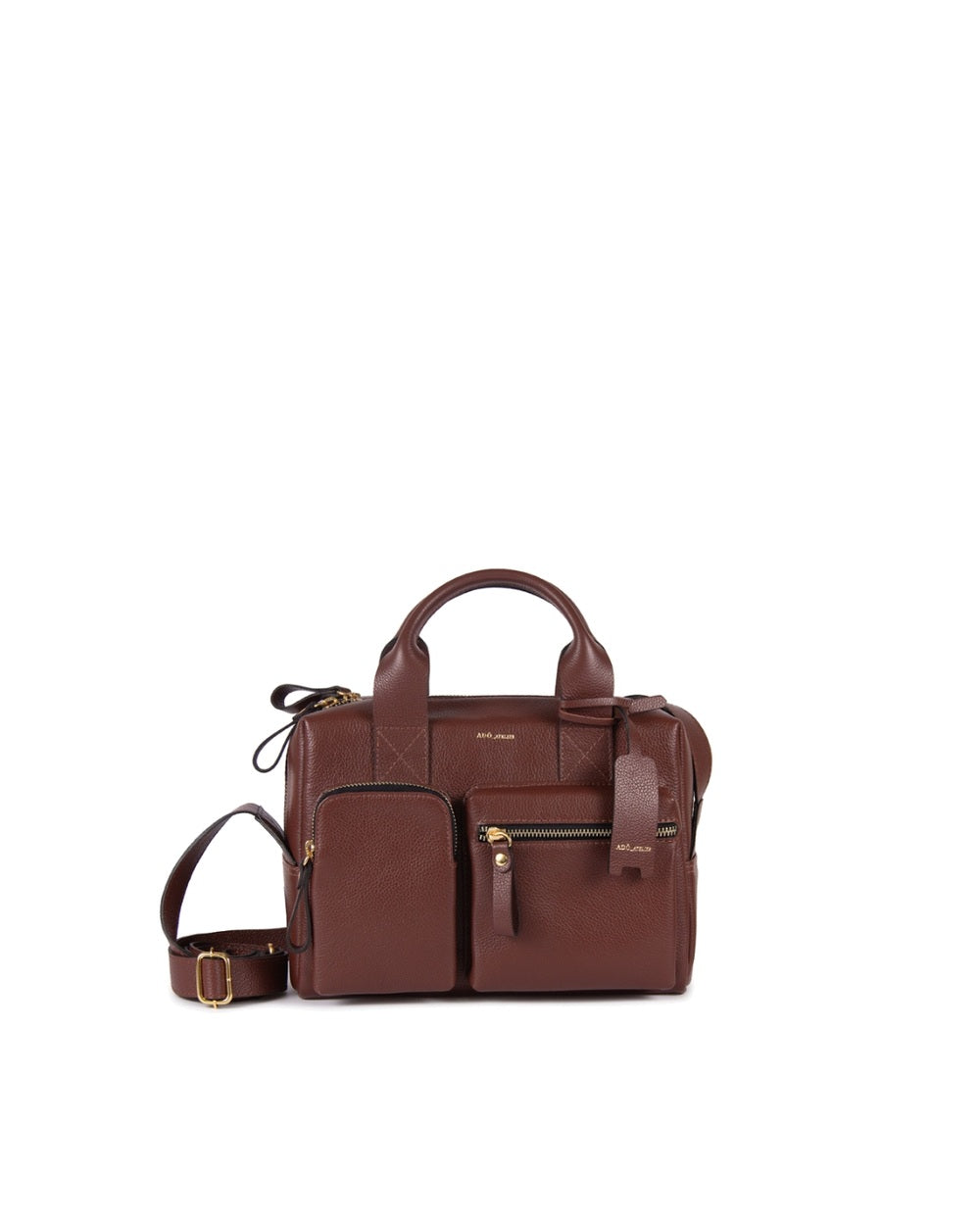 Bolsa Mka Pequena Couro Adô Cor Marrom Cacau